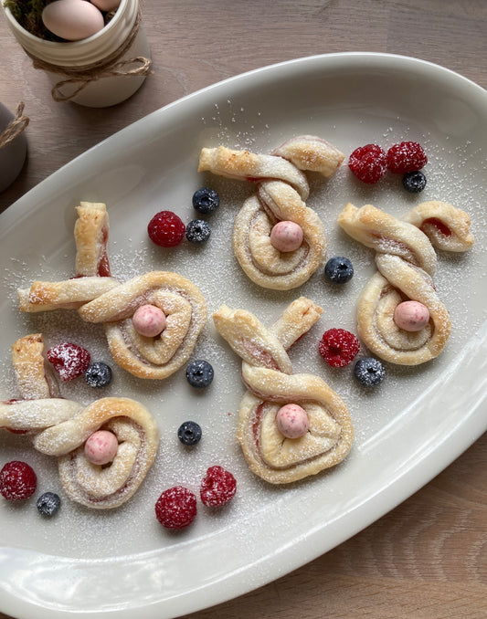 Blätterteighäschen mit puuries-Füllung